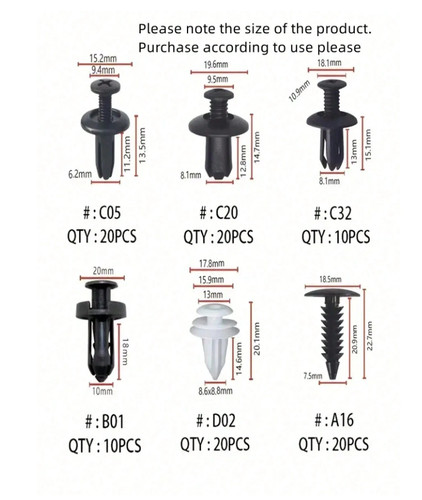 100pcs universal car fasteners - car,