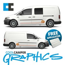 VW VOLKSWAGEN CADDY MAXI CAMPERVAN SIDE PALM SUNRISE STRIPE GRAPHICS DECALS