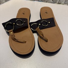 TU Womens Black Toe Post Foam