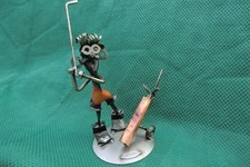 Nuts and Bolts. Golfer Sculpture.  - Handmade Metal Figure  Happy Metal.