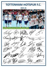 11829. Tottenham Hotspur Signed Team Sheets A4 Prints CHOOSE A SEASON 1966-2026