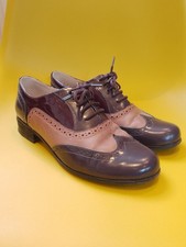 CLARKS LEATHER BROGUE SHOES UK 5 38 PURPLE FLAT TWO TONE FLAPPER STYLE EXCELLENT