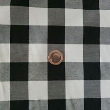 Black & White 1 inch Gingham check polycotton fabric material - 1 full metre