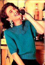 Ladies Knitting Pattern Jumper Angora Mohair/Silky Look DK 32-40" chest Not Copy