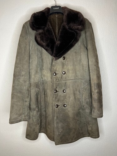 Mens brown vintage sheepskin - vintage,