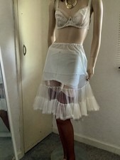 Vtg 50s White Silky Nylon