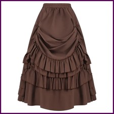 Brown Ruffled High Waisted