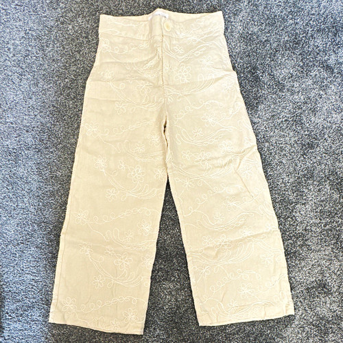 Zara girls beige linen floral - girls,