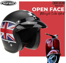Viper RS05 Union Jack Retro Open Face Helmet Motorcycle Motorbike Crash Helmet