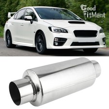 2.5" In/Out 12" Length Exhaust Deep Tone Muffler Resonator For Subaru WRX STI