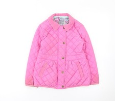 Joules Girls Pink Quilted Mid-Length Jacket 6 Years Padded Lined Coat