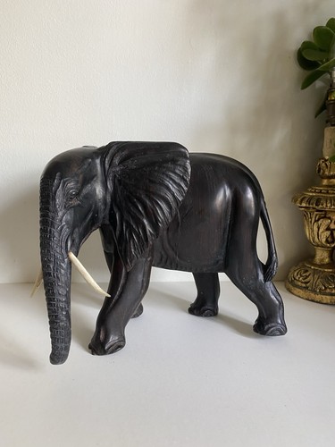 Vintage wooden elephant - vintage, hand