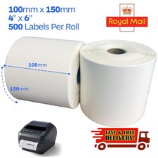 4x6 Thermal Labels (100mm x 150mm) 500/Roll Direct Thermal Zebra Toshiba Citizen