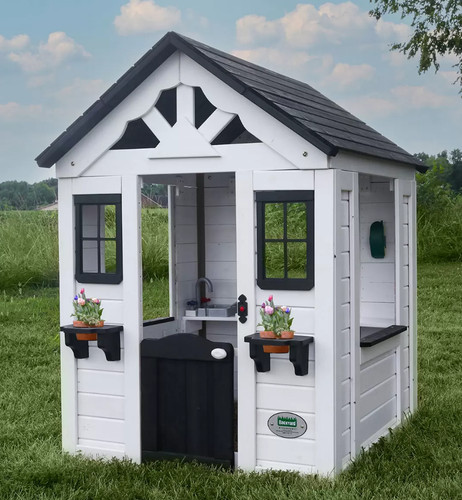 Wooden kids playhouse - playhouse, white