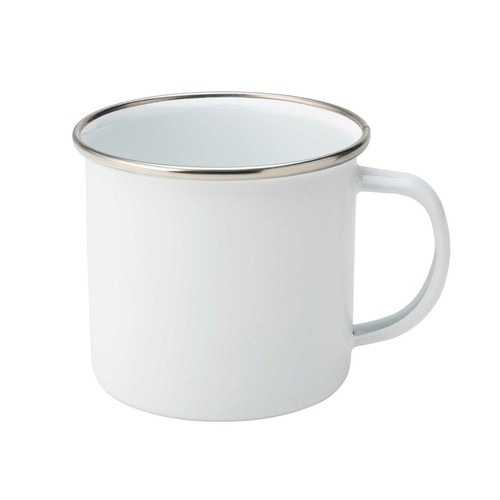White enamel mug with - enamel,