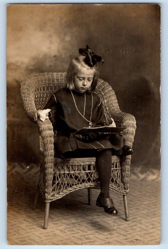 C1910 child girl with - c1910's, book