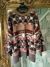 Next natural Aztec pattern relaxed fit soft touch jumper XL 22-24 NWOT RRP £48