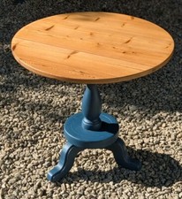 BEAUTIFUL RUSTIC SOLID PINE COMPACT SPACE SAVER BISTRO TABLE IN HAGUE BLUE F&B