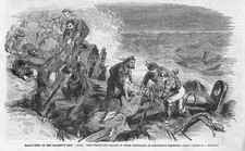 JAMAICA HMS Ajax Crew Recovering Bodies in Kingston Harbour - Antique Print 1861