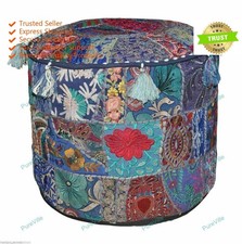 Indian Floral Ottoman Pouf