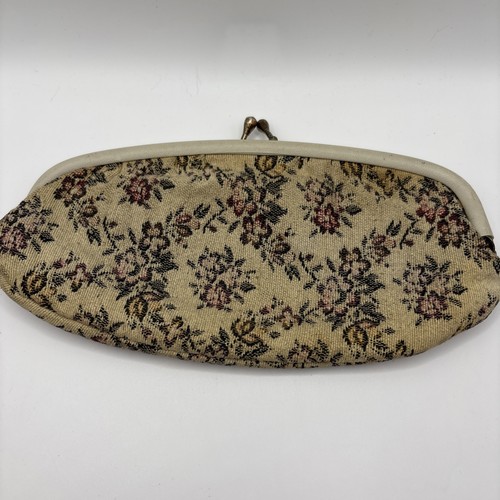 Vintage floral tapestry clutch - vintage,