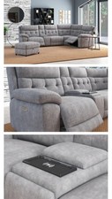 (BRAND NEW) GREY BELFORD CORNER SOFA WITH FOOTSTOOL INCLUDED COLLECTION ONLY!