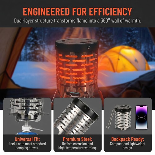 Camping heater attachment - camping,