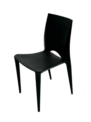 Black plastic office chairs - black,