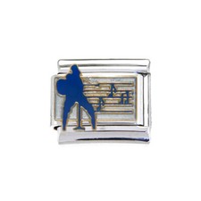 Elvis Blue music notes 9mm Italian charm - fits 9mm Italian Charm bracelet