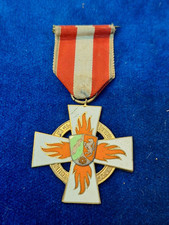 GERMAN POST WW2 NORTH WEST RHINE FIRE SERVICE CROSS MEDAL ORIGINAL