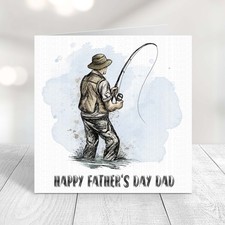 Fishing fathers day card - fathers,