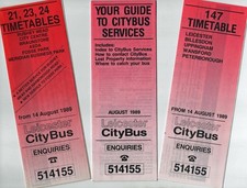 Leicester CityBus timetable leaflets x 10