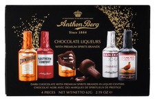 4 Chocolate Liqueurs Famous Spirits with a Delicious Liquid Filling 62 g (Pack