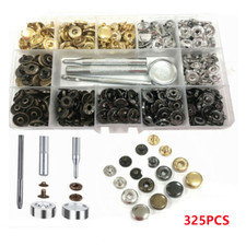 Heavy Duty Snap Fasteners Press Studs Kit +Poppers Leather Button Tool 325pcs