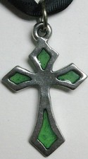 Windows of Light cross - Small Diamond (light green resin)