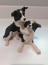Pair Of Border Collie Pups Border Fine Arts B0251 1997  VGC