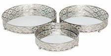 Set 3 Silver Metal Mirror