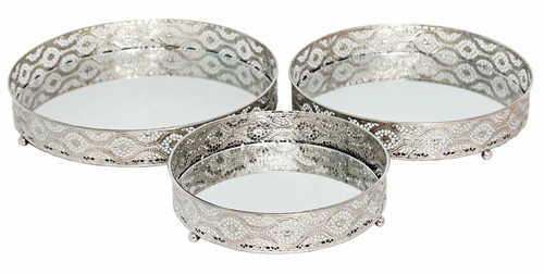 Set silver metal mirror - silver,