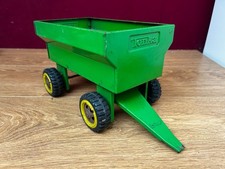 Vintage Tonka Toy Tractor Trailer Green Metal 1970’s