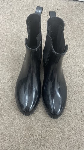 Black ankle welly boots - welly,