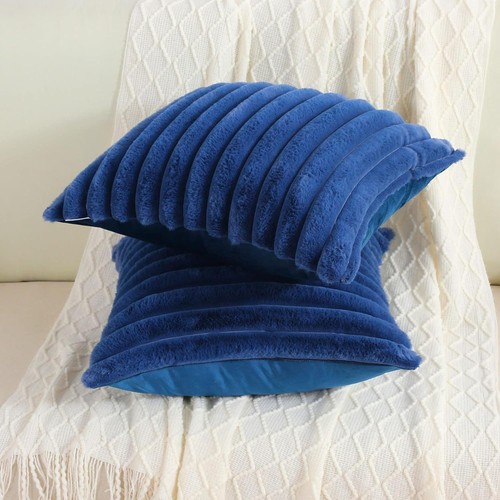 Faux rabbit fur square cushion - fur,