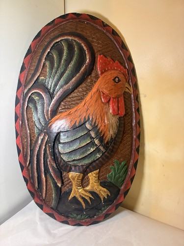 Cockrel wooden art wall - wooden,
