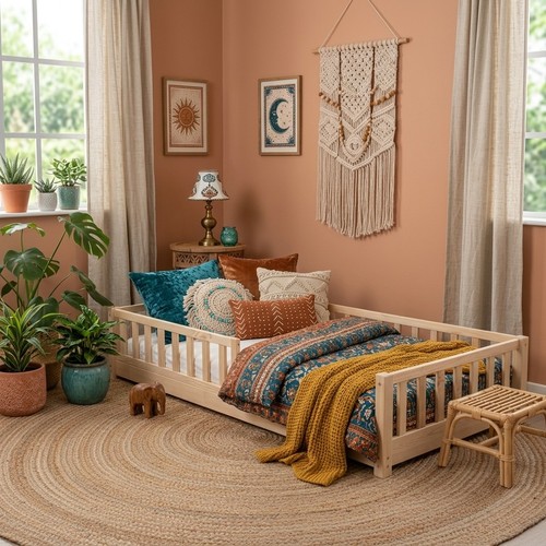 Wooden montessori toddler bed - montessori,