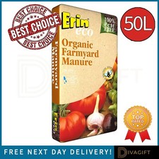 ERIN ECO ORGANIC FARMYARD MANURE 50L PEAT FREE FOR HORSE FERTILISER COMPOST SOIL