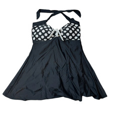 AMAGGIGO Women's Polka Bikini Dress Retro Halter Neck with Boyshorts. 14-16 UK