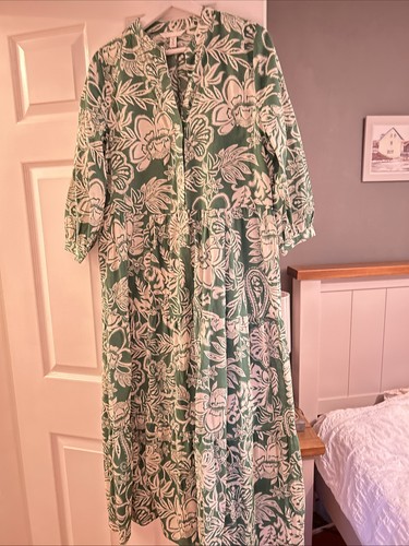 Green floral maxi dress - h&m,