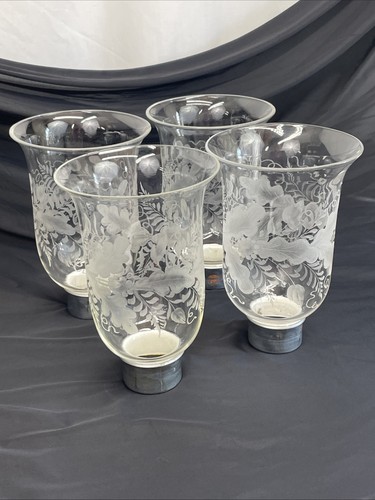 Set antique vtg etched - set, glass