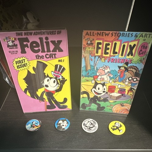 Felix the cat pinback buttons - felix,