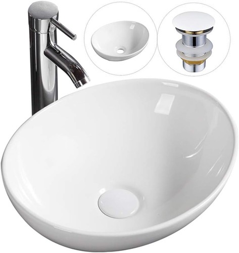 Modern oval bathroom sink - oval,