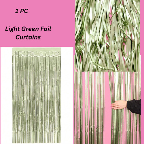 Light green foil curtains - green,